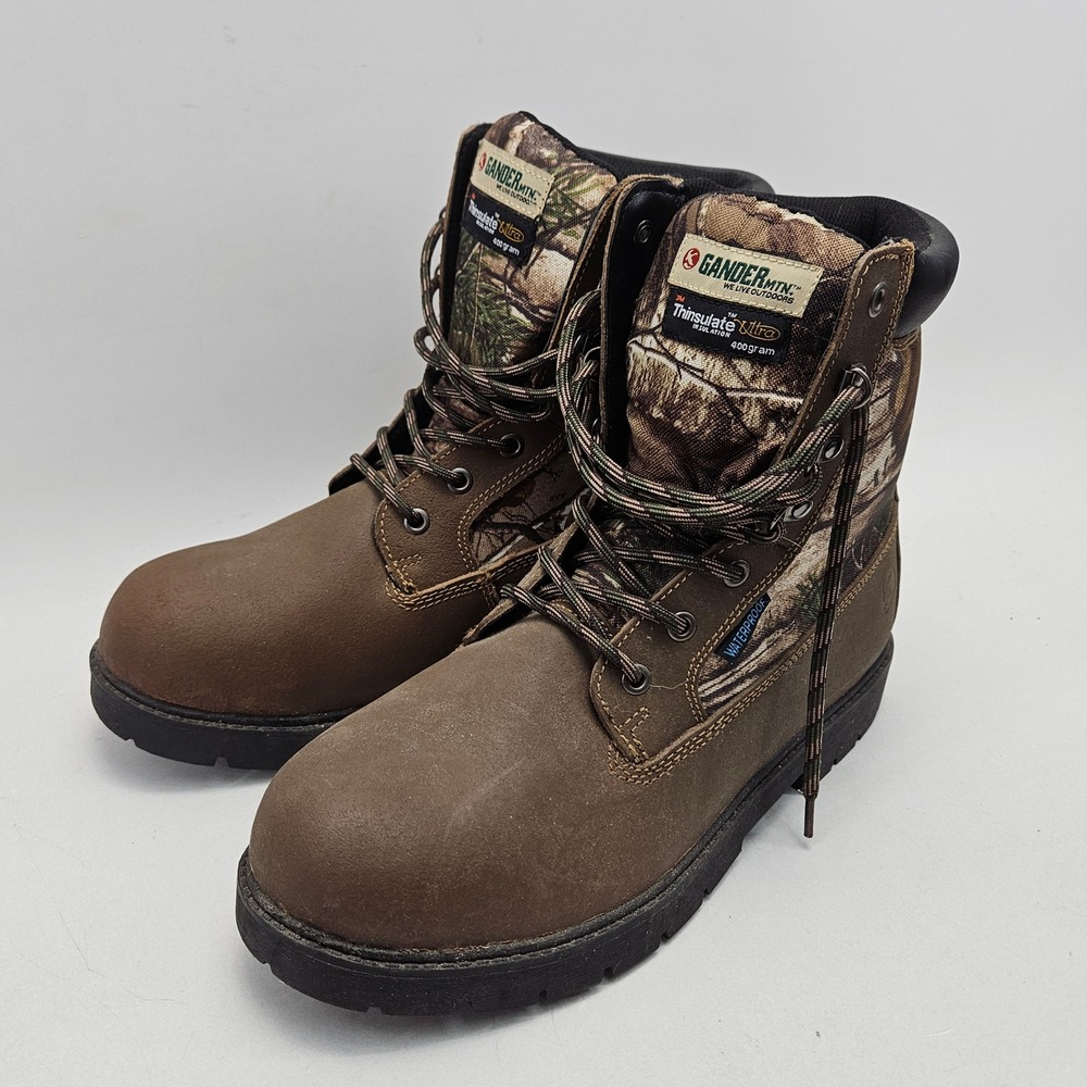 Gander Mountain Mens 12 Waterproof 400g Thinsulate Hunting Boot Brown Camo GM164